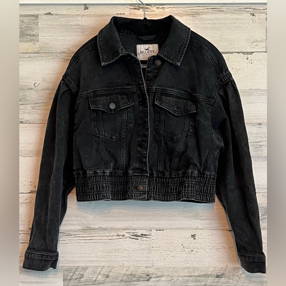 Holister Black Denim Jean Jacket Woman’s Medium